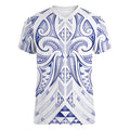 Maori Rugby Custom Ngaru Mangopare Women V-Neck T-Shirt Kikorangi Niho Taniwha Motif