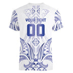 Maori Rugby Custom Ngaru Mangopare Women V-Neck T-Shirt Kikorangi Niho Taniwha Motif