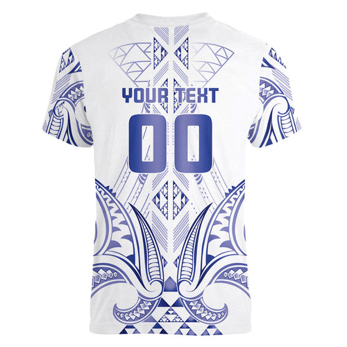 Maori Rugby Custom Ngaru Mangopare Women V-Neck T-Shirt Kikorangi Niho Taniwha Motif