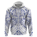 Maori Rugby Custom Ngaru Mangopare Zip Hoodie Kikorangi Niho Taniwha Motif