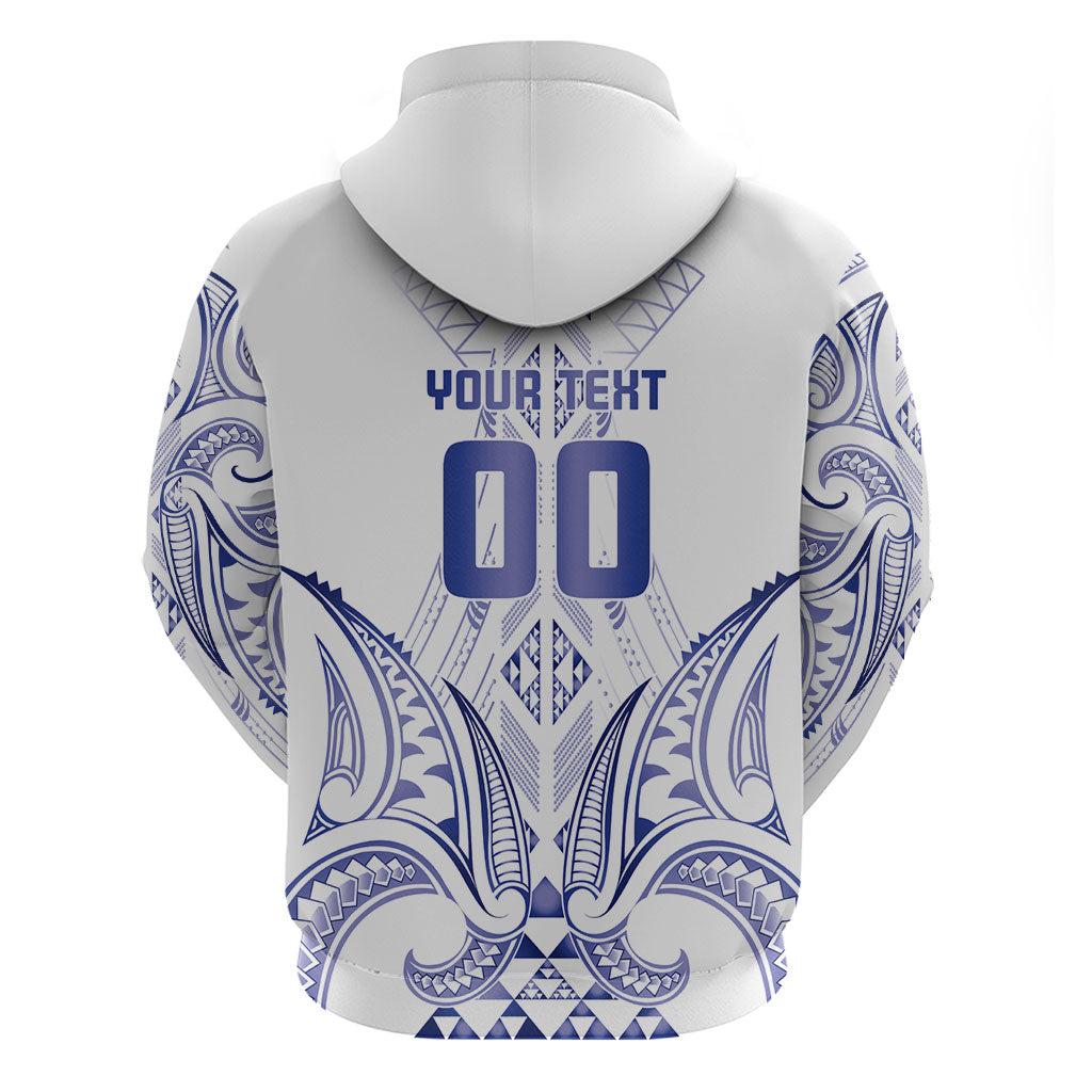 Maori Rugby Custom Ngaru Mangopare Zip Hoodie Kikorangi Niho Taniwha Motif