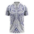 Maori Rugby Custom Ngaru Mangopare Zipper Polo Shirt Kikorangi Niho Taniwha Motif