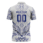 Maori Rugby Custom Ngaru Mangopare Zipper Polo Shirt Kikorangi Niho Taniwha Motif