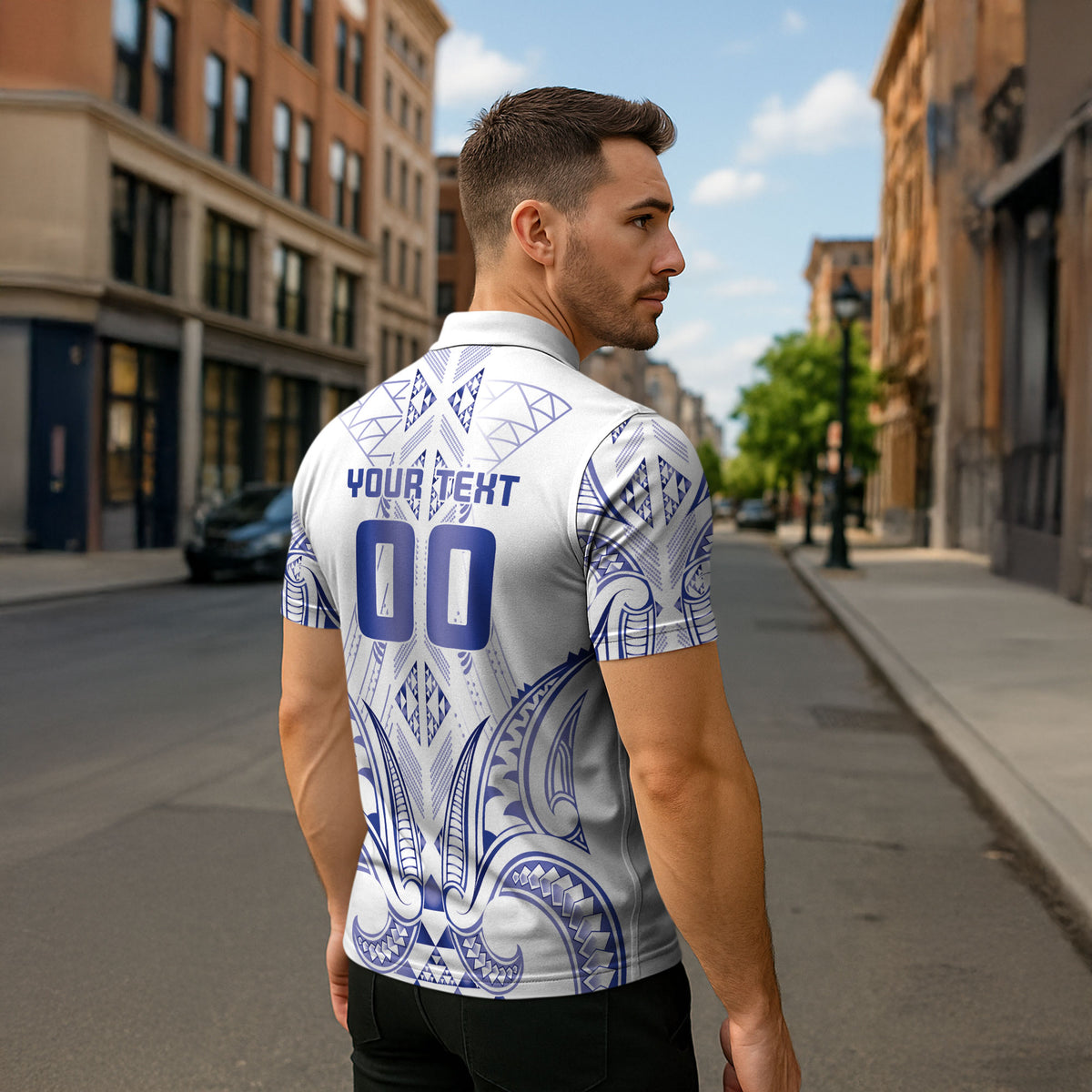 Maori Rugby Custom Ngaru Mangopare Zipper Polo Shirt Kikorangi Niho Taniwha Motif