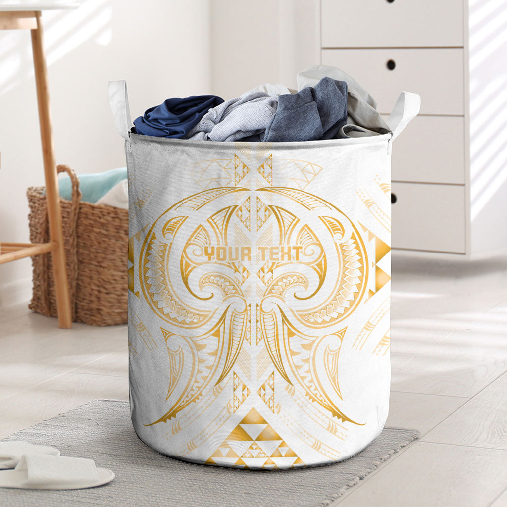 Maori Rugby Custom Ngaru Mangopare Laundry Basket Koura Niho Taniwha Motif