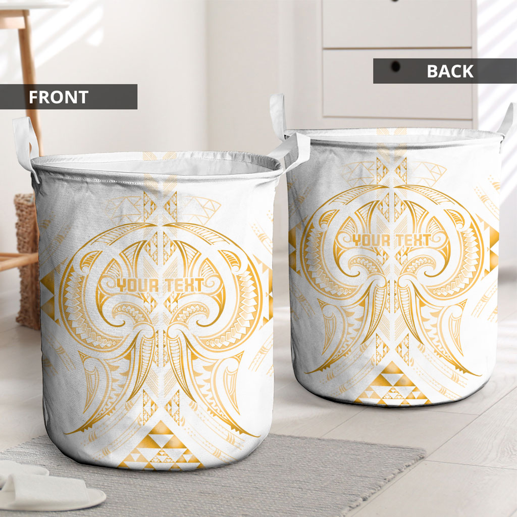 Maori Rugby Custom Ngaru Mangopare Laundry Basket Koura Niho Taniwha Motif