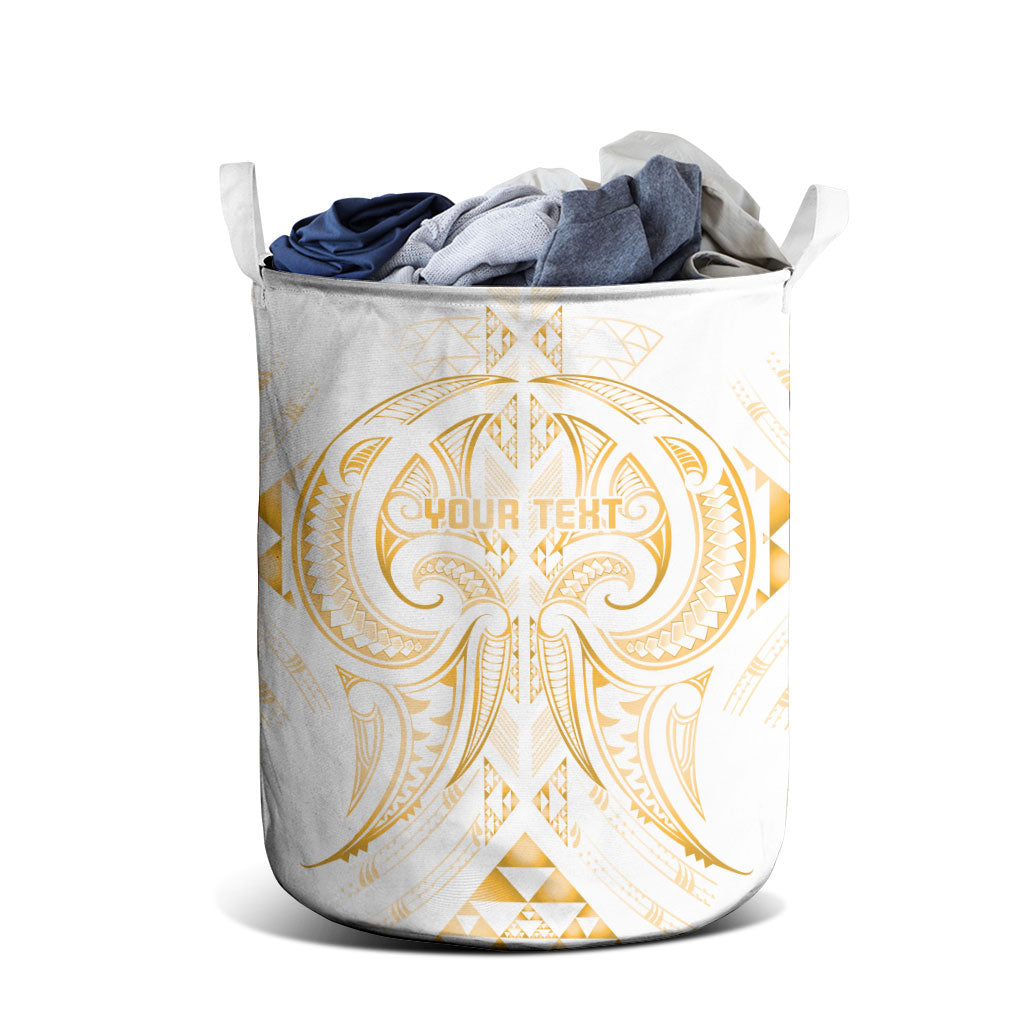 Maori Rugby Custom Ngaru Mangopare Laundry Basket Koura Niho Taniwha Motif