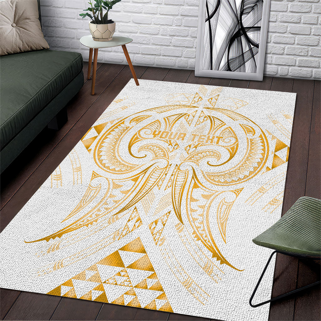 Maori Rugby Custom Ngaru Mangopare Area Rug Koura Niho Taniwha Motif