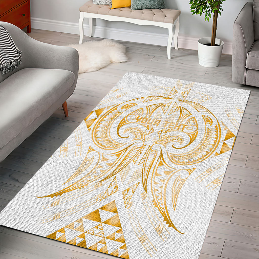 Maori Rugby Custom Ngaru Mangopare Area Rug Koura Niho Taniwha Motif
