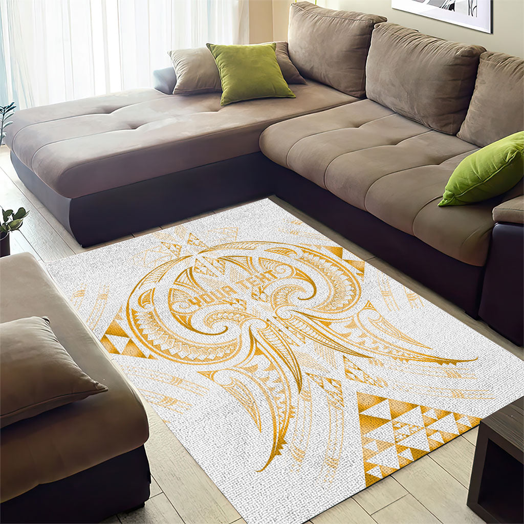 Maori Rugby Custom Ngaru Mangopare Area Rug Koura Niho Taniwha Motif