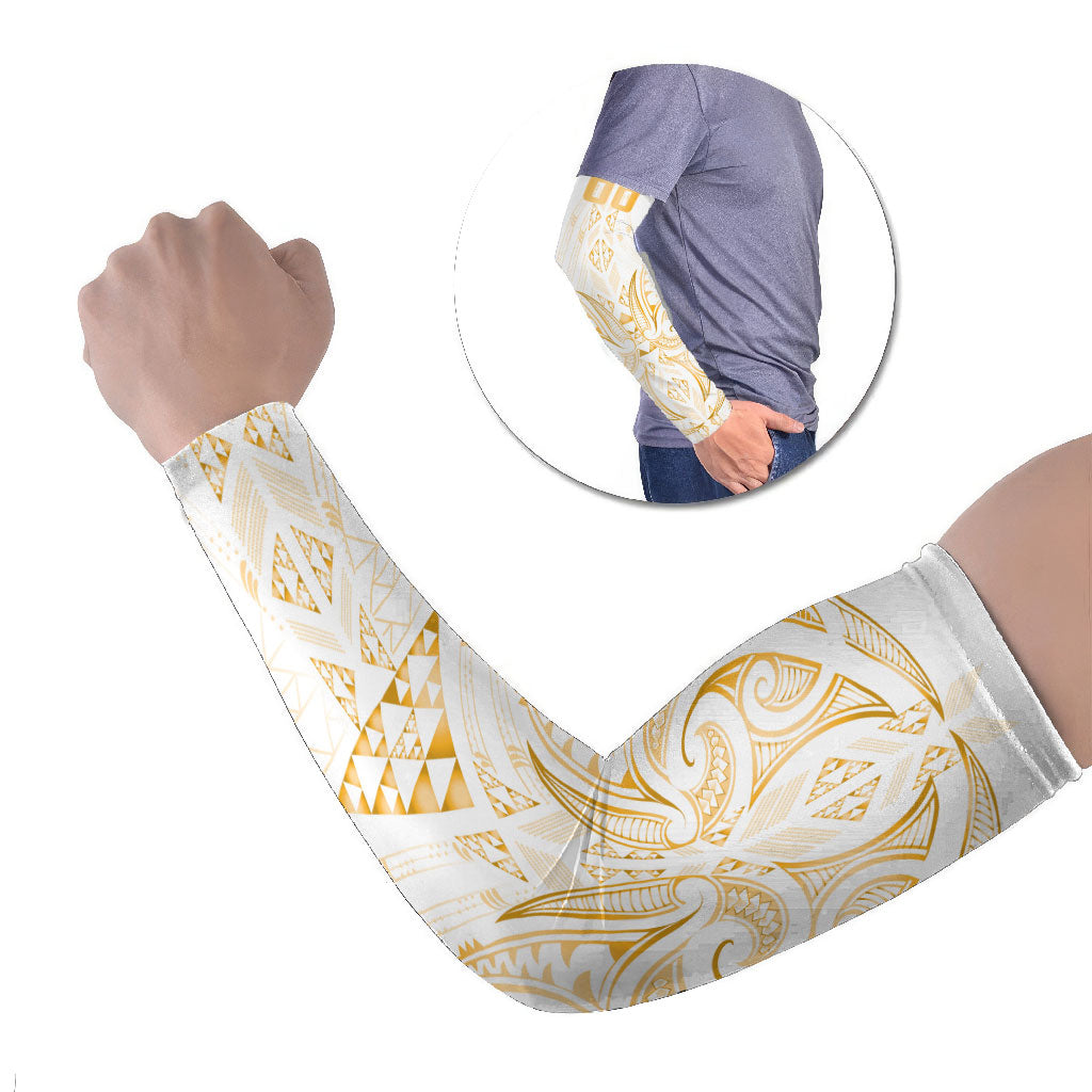 Maori Rugby Custom Ngaru Mangopare Arm Sleeves Koura Niho Taniwha Motif