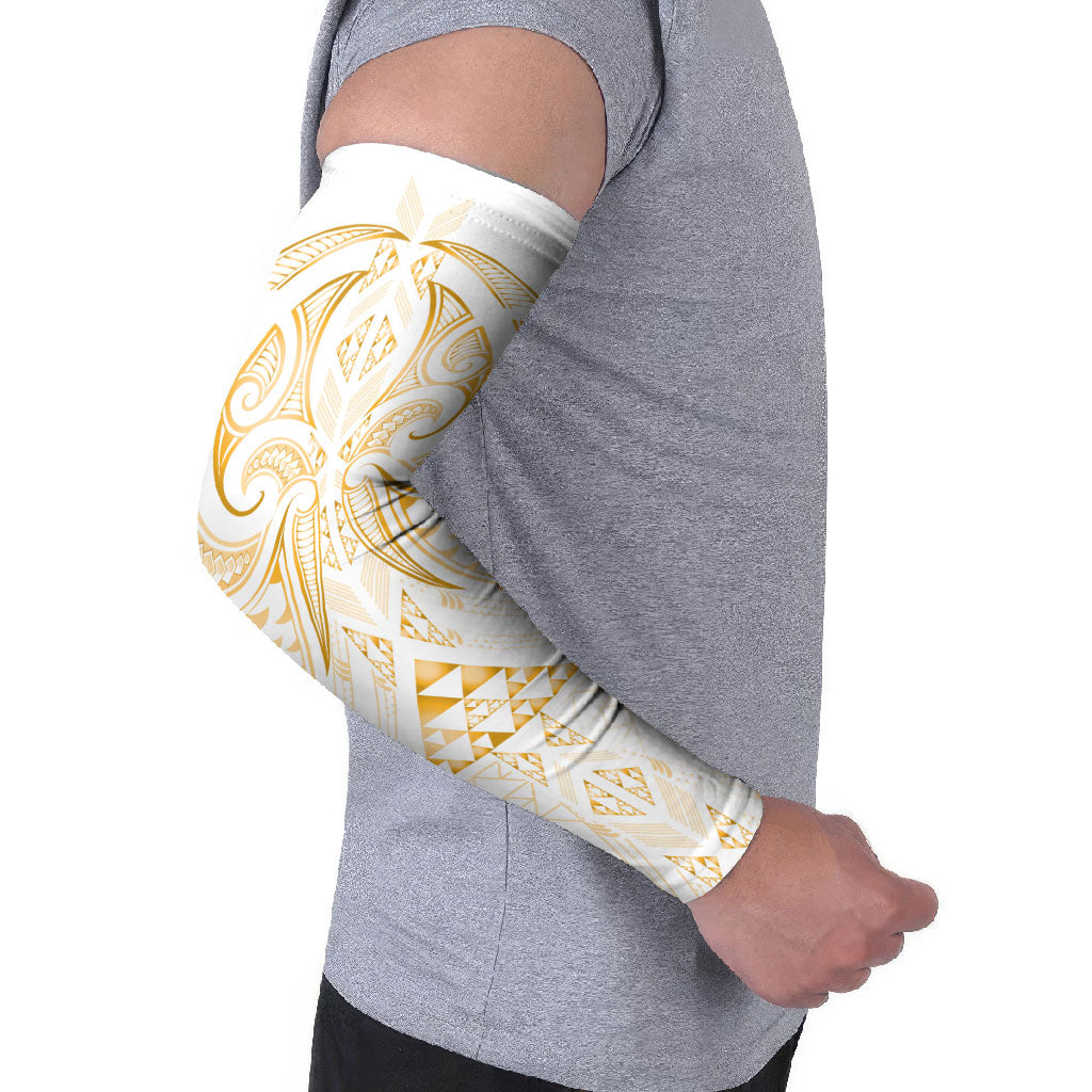 Maori Rugby Custom Ngaru Mangopare Arm Sleeves Koura Niho Taniwha Motif