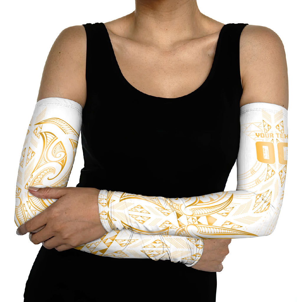 Maori Rugby Custom Ngaru Mangopare Arm Sleeves Koura Niho Taniwha Motif