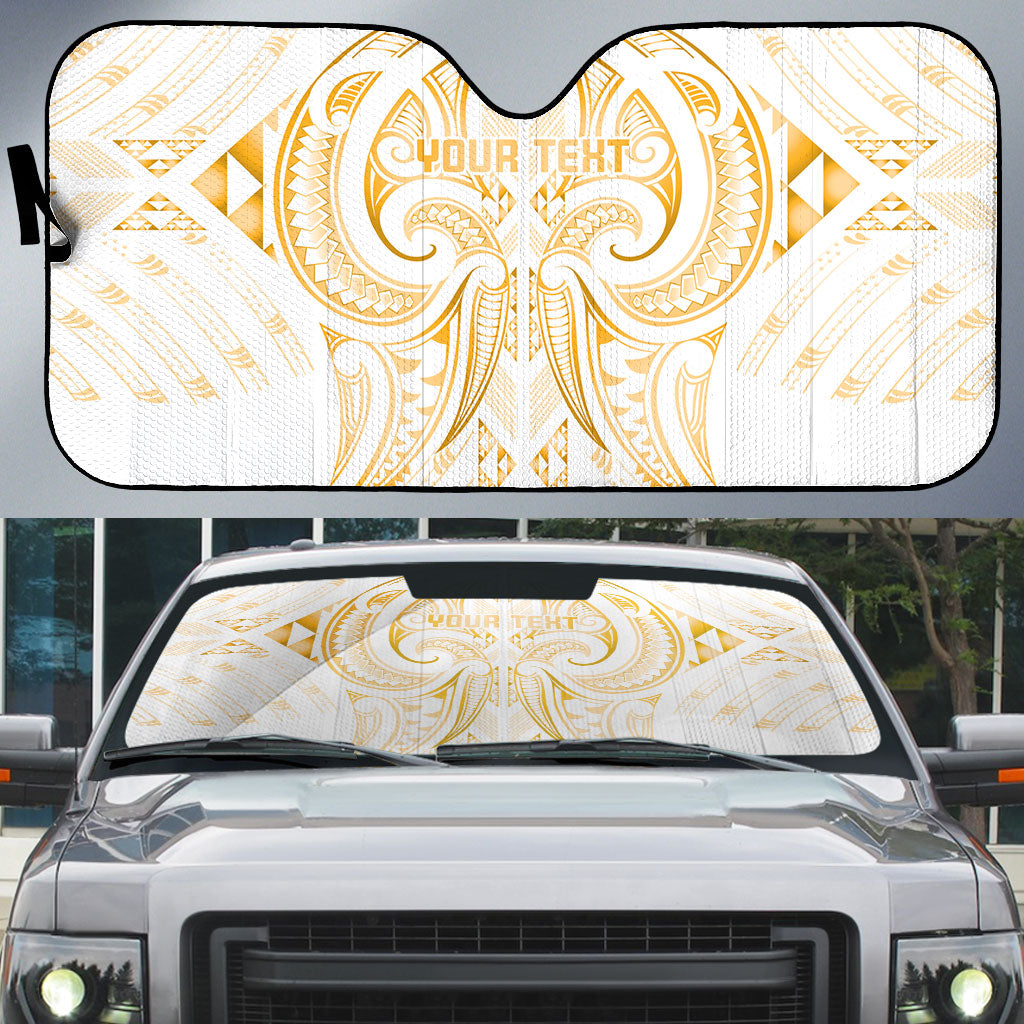 Maori Rugby Custom Ngaru Mangopare Auto Sun Shade Koura Niho Taniwha Motif