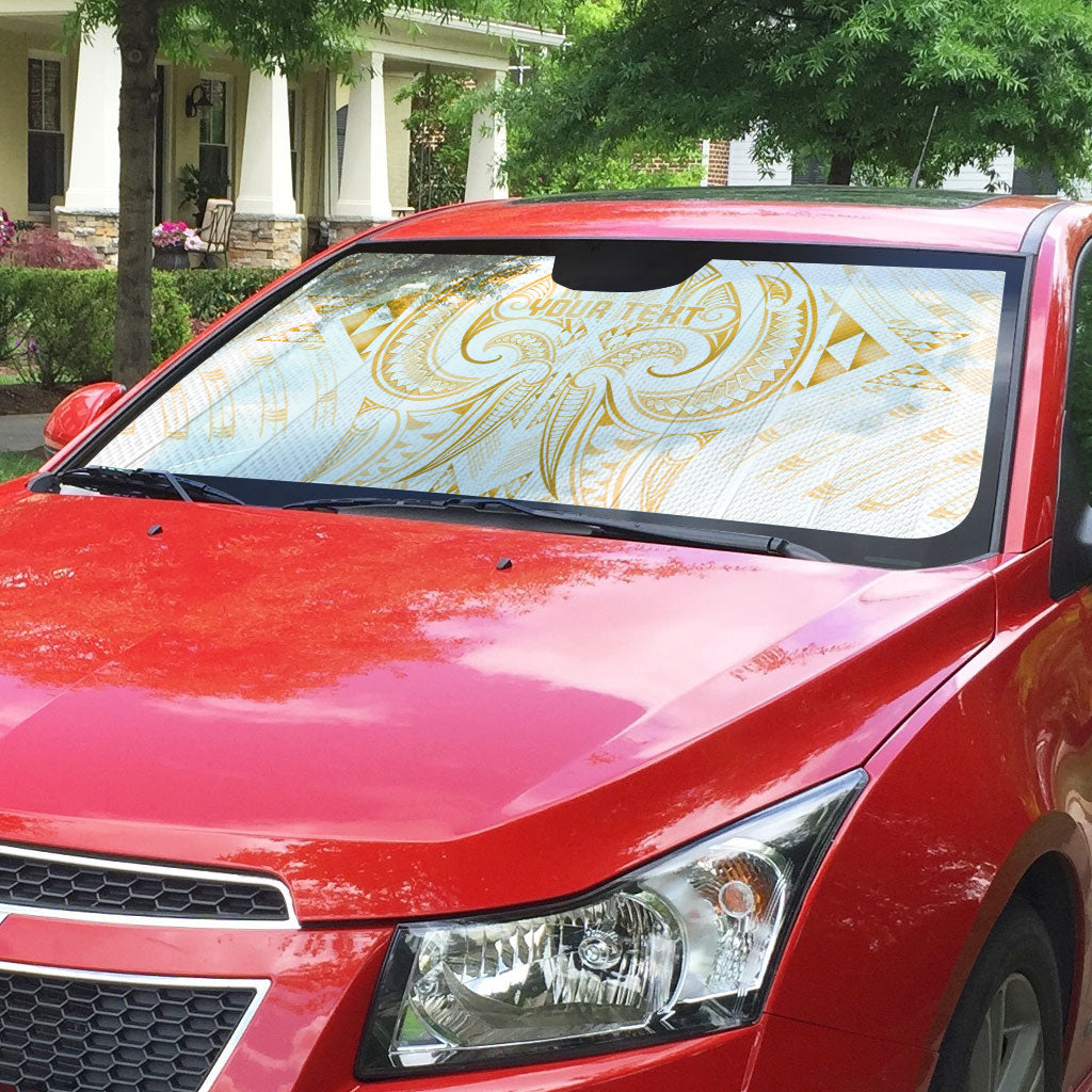Maori Rugby Custom Ngaru Mangopare Auto Sun Shade Koura Niho Taniwha Motif