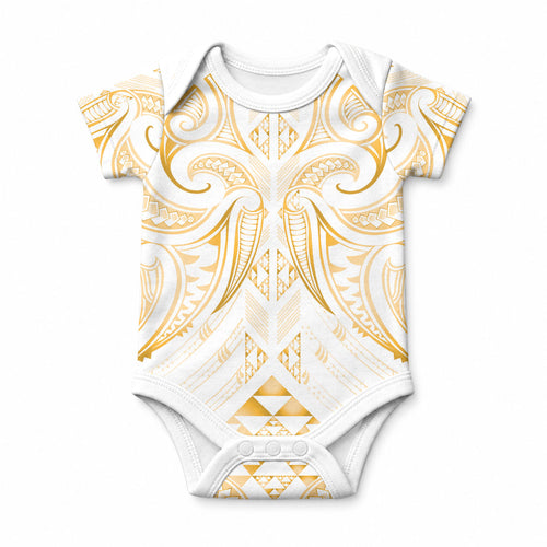 Maori Rugby Custom Ngaru Mangopare Baby Onesie Koura Niho Taniwha Motif