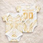 Maori Rugby Custom Ngaru Mangopare Baby Onesie Koura Niho Taniwha Motif