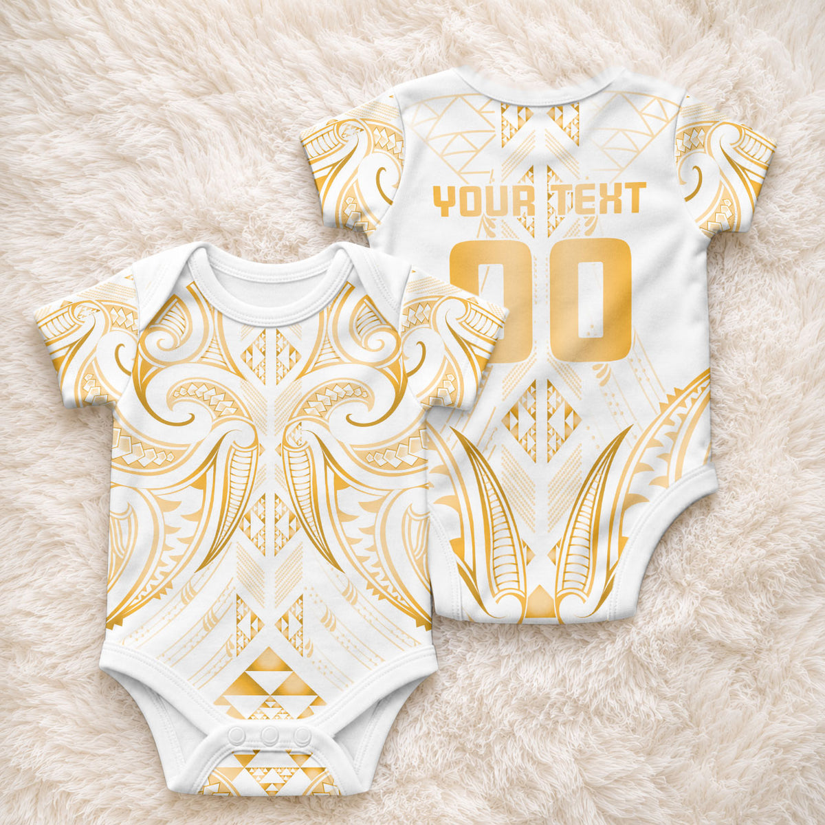 Maori Rugby Custom Ngaru Mangopare Baby Onesie Koura Niho Taniwha Motif