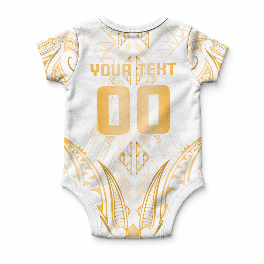 Maori Rugby Custom Ngaru Mangopare Baby Onesie Koura Niho Taniwha Motif