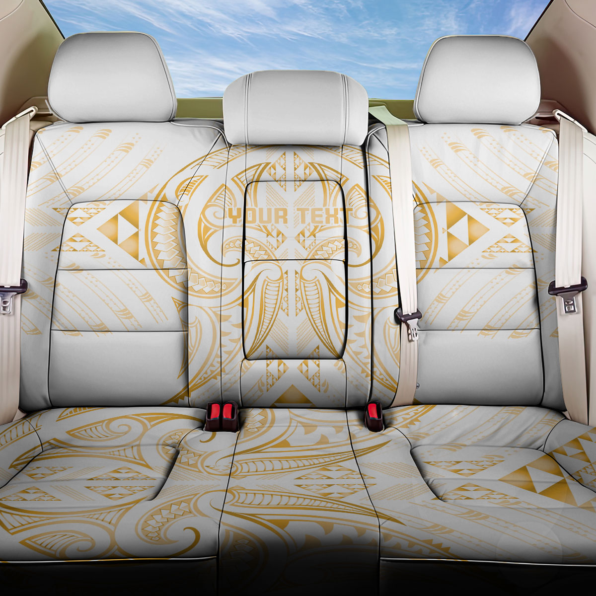 Maori Rugby Custom Ngaru Mangopare Back Car Seat Cover Koura Niho Taniwha Motif