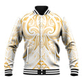 Maori Rugby Custom Ngaru Mangopare Baseball Jacket Koura Niho Taniwha Motif