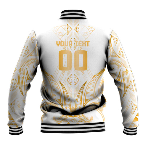 Maori Rugby Custom Ngaru Mangopare Baseball Jacket Koura Niho Taniwha Motif