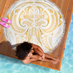 Maori Rugby Custom Ngaru Mangopare Beach Blanket Koura Niho Taniwha Motif