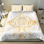 Maori Rugby Custom Ngaru Mangopare Bedding Set Koura Niho Taniwha Motif