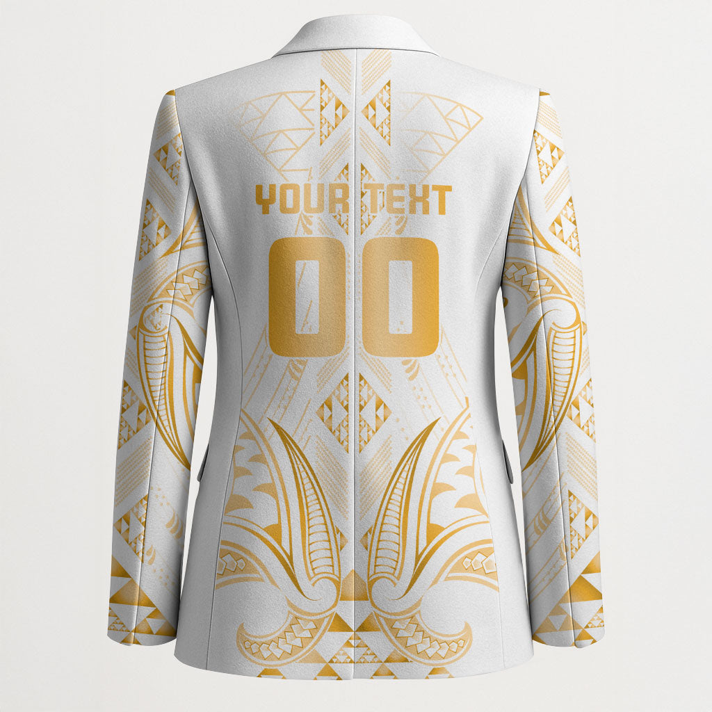 Maori Rugby Custom Ngaru Mangopare Blazer Koura Niho Taniwha Motif