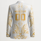 Maori Rugby Custom Ngaru Mangopare Blazer Koura Niho Taniwha Motif