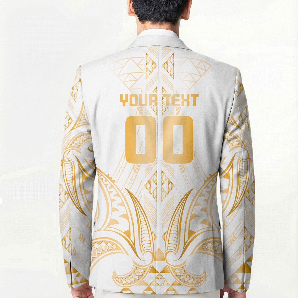 Maori Rugby Custom Ngaru Mangopare Blazer Koura Niho Taniwha Motif