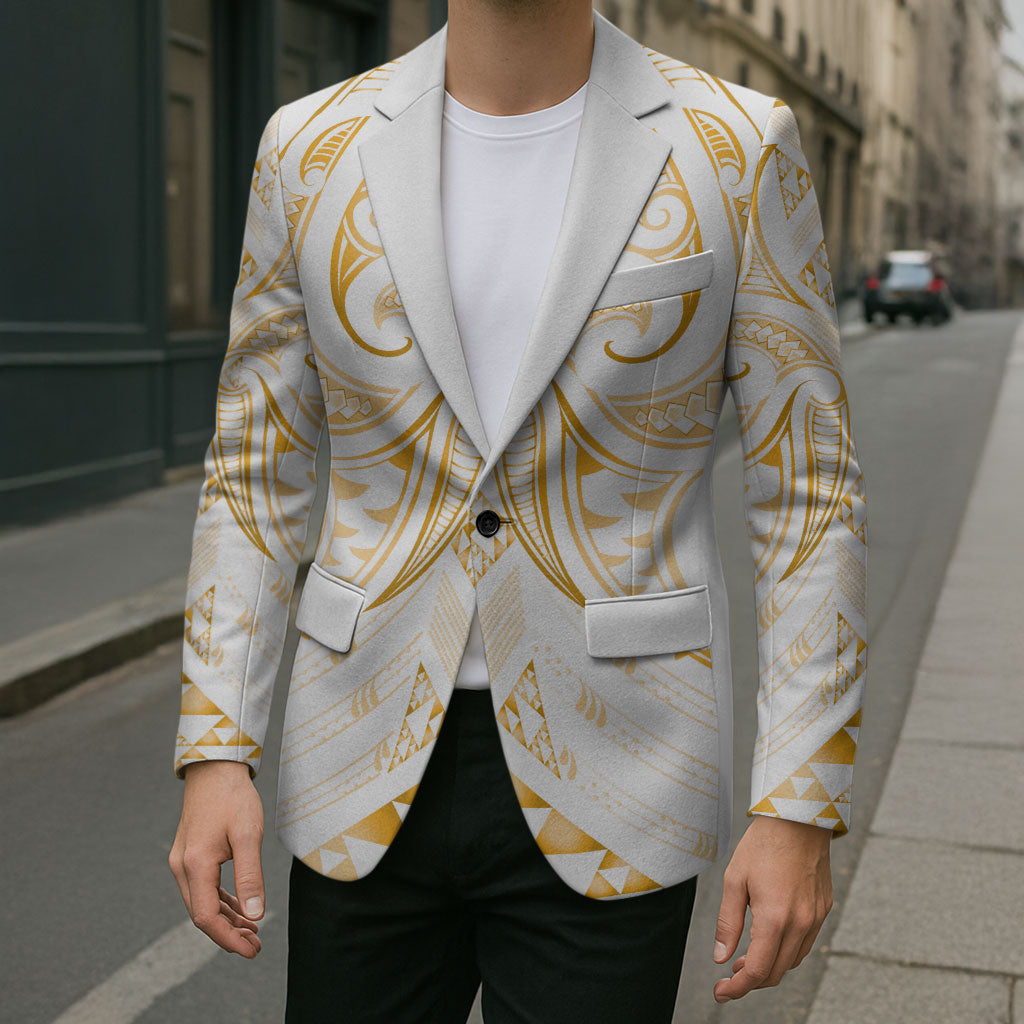 Maori Rugby Custom Ngaru Mangopare Blazer Koura Niho Taniwha Motif