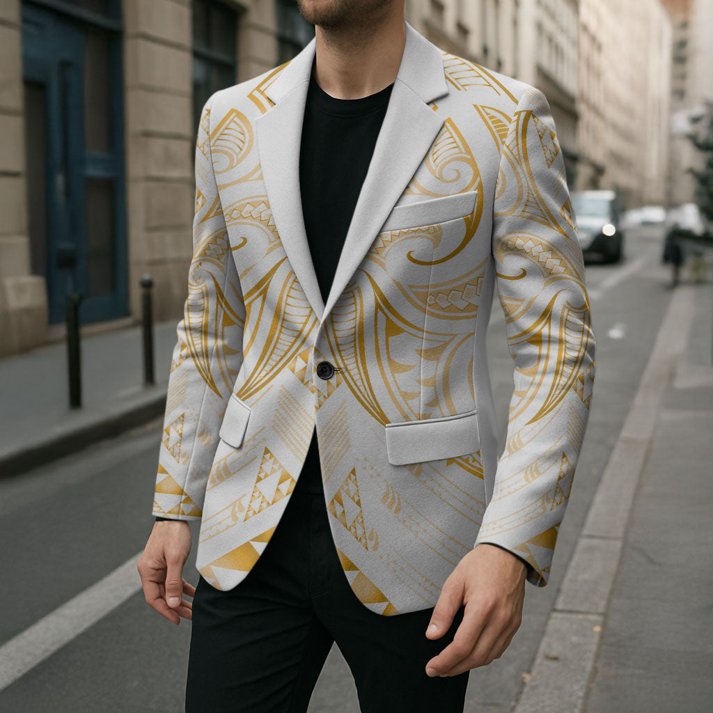 Maori Rugby Custom Ngaru Mangopare Blazer Koura Niho Taniwha Motif
