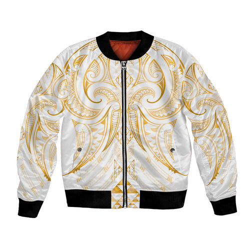 Maori Rugby Custom Ngaru Mangopare Bomber Jacket Koura Niho Taniwha Motif