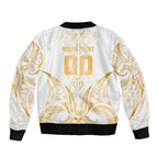 Maori Rugby Custom Ngaru Mangopare Bomber Jacket Koura Niho Taniwha Motif