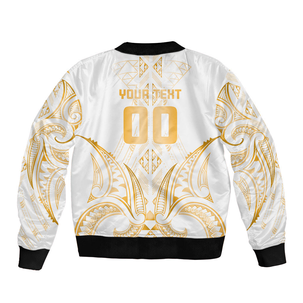 Maori Rugby Custom Ngaru Mangopare Bomber Jacket Koura Niho Taniwha Motif