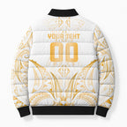 Maori Rugby Custom Ngaru Mangopare Bomber Puffer Jacket Koura Niho Taniwha Motif