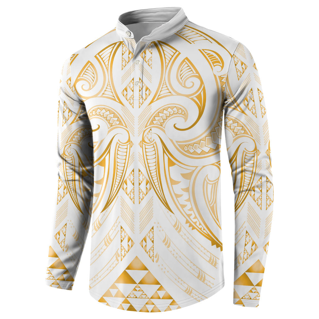 Maori Rugby Custom Ngaru Mangopare Button Sweatshirt Koura Niho Taniwha Motif