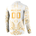 Maori Rugby Custom Ngaru Mangopare Button Sweatshirt Koura Niho Taniwha Motif