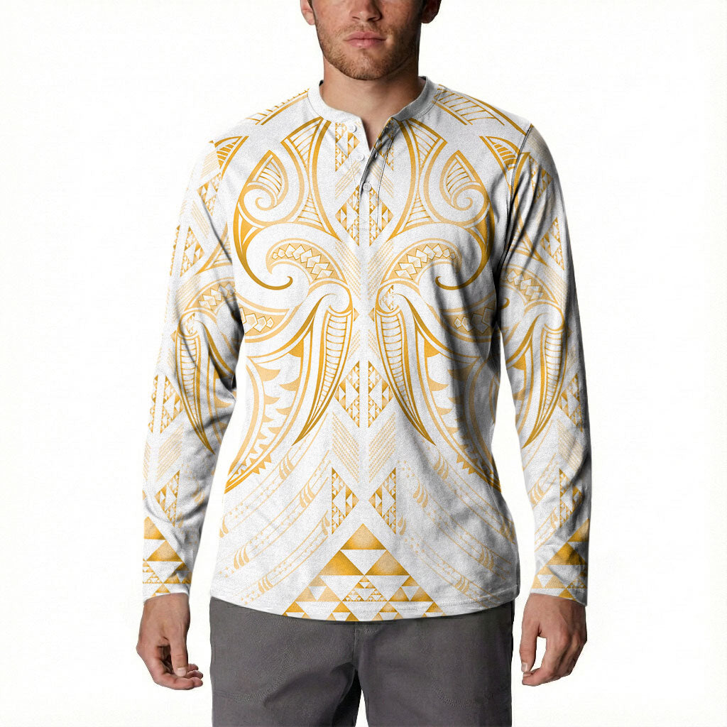 Maori Rugby Custom Ngaru Mangopare Button Sweatshirt Koura Niho Taniwha Motif