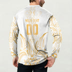Maori Rugby Custom Ngaru Mangopare Button Sweatshirt Koura Niho Taniwha Motif