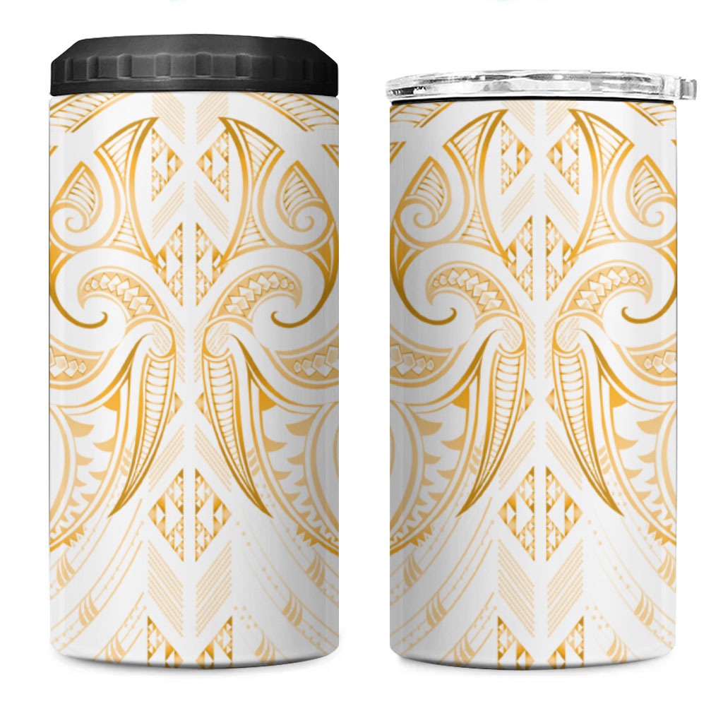 Maori Rugby Custom Ngaru Mangopare 4 in 1 Can Cooler Tumbler Koura Niho Taniwha Motif