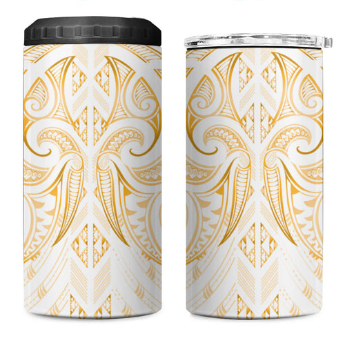 Maori Rugby Custom Ngaru Mangopare 4 in 1 Can Cooler Tumbler Koura Niho Taniwha Motif