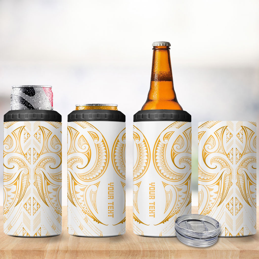 Maori Rugby Custom Ngaru Mangopare 4 in 1 Can Cooler Tumbler Koura Niho Taniwha Motif