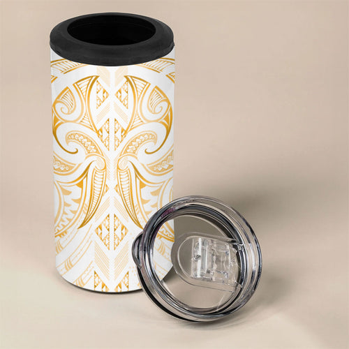 Maori Rugby Custom Ngaru Mangopare 4 in 1 Can Cooler Tumbler Koura Niho Taniwha Motif