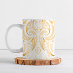 Maori Rugby Custom Ngaru Mangopare Ceramic Mug Koura Niho Taniwha Motif
