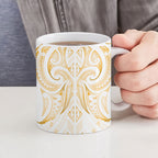 Maori Rugby Custom Ngaru Mangopare Ceramic Mug Koura Niho Taniwha Motif