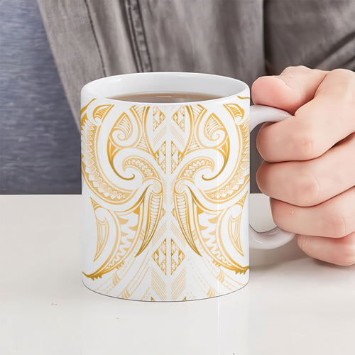 Maori Rugby Custom Ngaru Mangopare Ceramic Mug Koura Niho Taniwha Motif