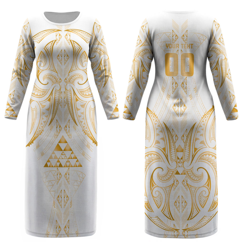 Maori Rugby Custom Ngaru Mangopare Couples Matching Long Sleeve Bodycon Dress and Hawaiian Shirt Koura Niho Taniwha Motif