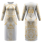 Maori Rugby Custom Ngaru Mangopare Couples Matching Long Sleeve Bodycon Dress and Long Sleeve Button Shirt Koura Niho Taniwha Motif